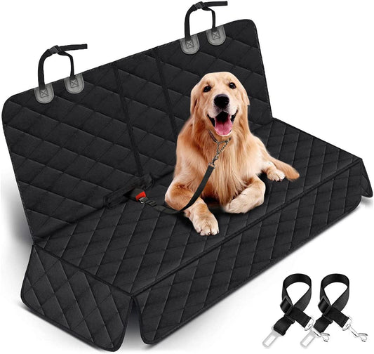 Ultimate Waterproof Dog Car Seat Cover - Non-Slip Back Seat Protector for Cars, Trucks & SUVs - Adjustable & Scratch Resistant - Black